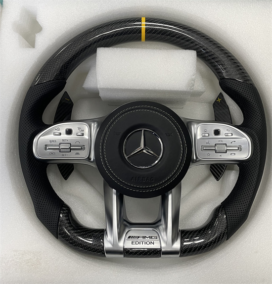 Suitable for Mercedes-Benz modified E-Class G-Class C-class S GLC GLE new AMG steering wheel silver standard carbon fiber
