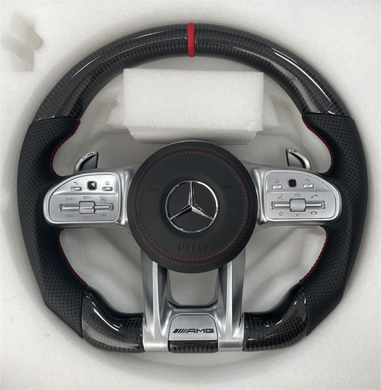 Suitable for Mercedes-Benz modified E-Class G-Class C-class S GLC GLE new AMG steering wheel silver standard carbon fiber