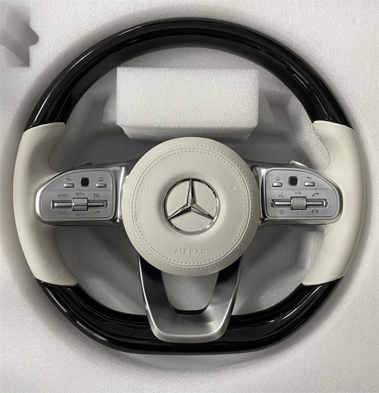 Suitable for Mercedes-Benz modified E-Class G-Class C-class S GLC GLE new AMG steering wheel white plus peach wood
