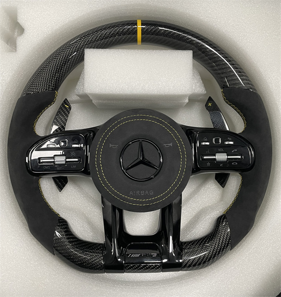 Suitable for Mercedes-Benz modified E-Class G-Class C-class S GLC GLE new AMG steering wheel black fur plus black label